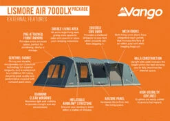 Vango Airbeam Vango Lismore Air 700DLX Tent Package (2023) 14 Vango Airbeam Vango Lismore Air 700DLX Tent Package (2023) -Outwell Camping Sales Store lismore air 700dlx package