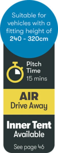 Westfield Neptune 400 Performance Air Drive Away Awning Mid - XXhigh (240 -320cm) 8 Westfield Neptune 400 Performance Air Drive Away Awning Mid - XXhigh (240 -320cm) - Image 8