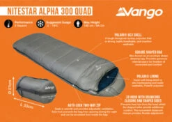 Vango Nitestar Alpha 300 Quad Sleeping Bag (FOG) 8 Vango Nitestar Alpha 300 Quad Sleeping Bag (FOG) -Outwell Camping Sales Store nitestar 300 infographic